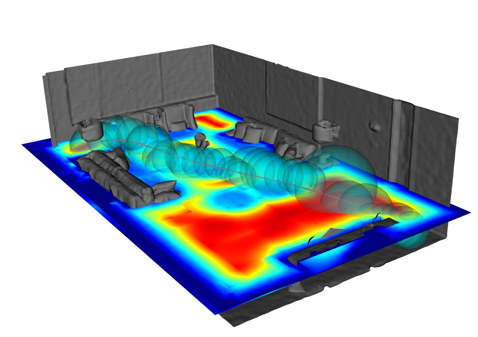 Reconstructed mesh with SDF slice and bubble corridor